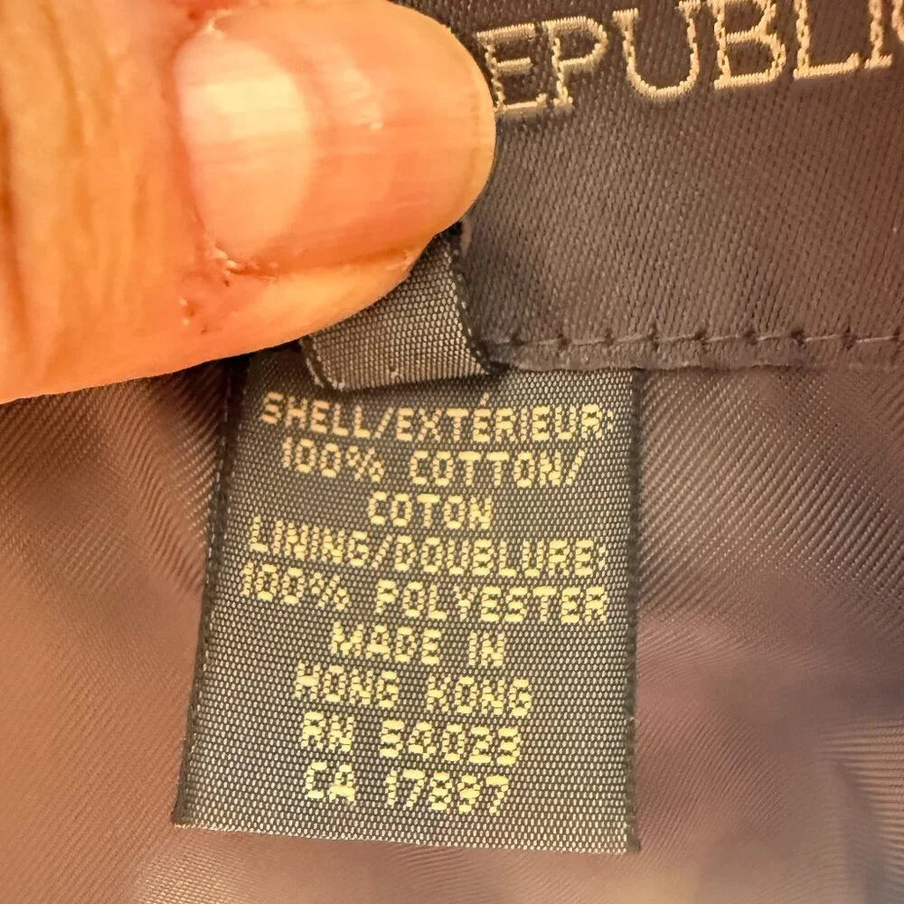 Vintage Banana Republic Men's Navy Button-Down Chestfield Coat